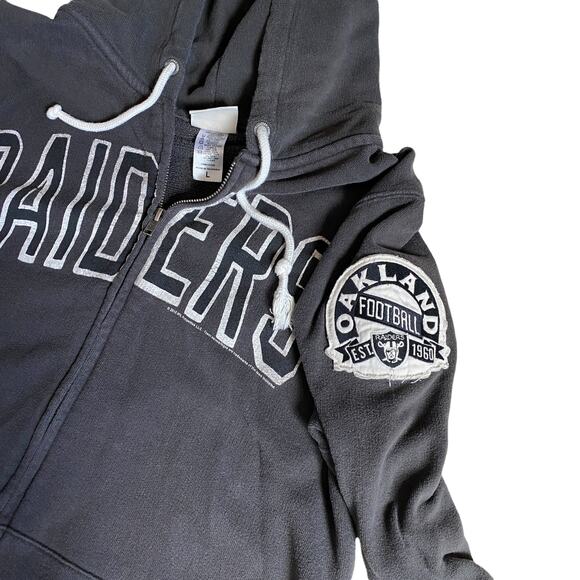 Junk Food Raiders Throwback Full Zip Hoodie Vintage Wash NFL Y2K Unisex L - Picture 5 of 9